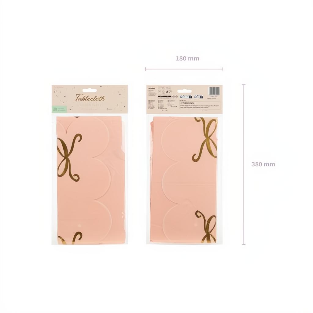 Papiertischdecke Schleifen, rosa, 180 x 120 cm PartyDeco 6