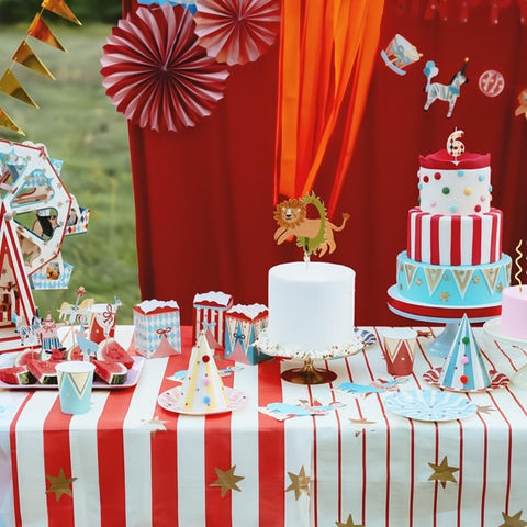 Papiertischdecke Sterne und Streifen, 180 x 120 cm PartyDeco 2