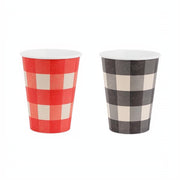 Pappbecher kariert, 400 ml PartyDeco 1