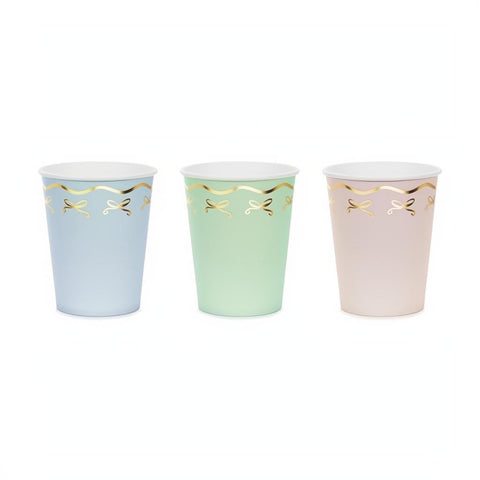 Pappbecher Schleifen, 220 ml PartyDeco 1