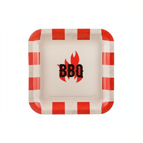 Pappteller BBQ, 26x26 cm PartyDeco 1