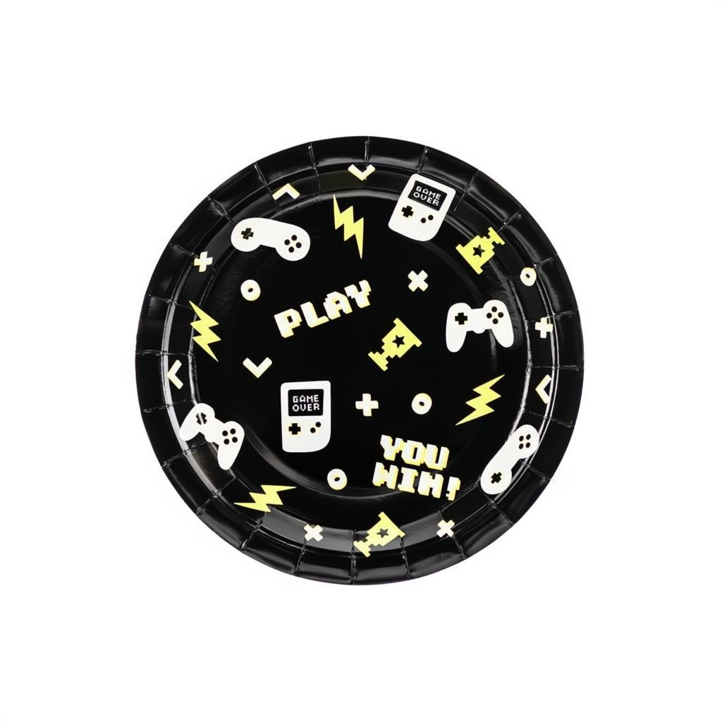 Pappteller Gamepads, 23 cm PartyDeco 1