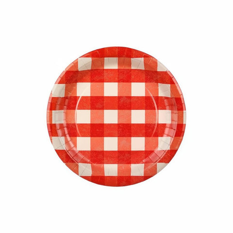 Pappteller kariert, 27 cm PartyDeco 1
