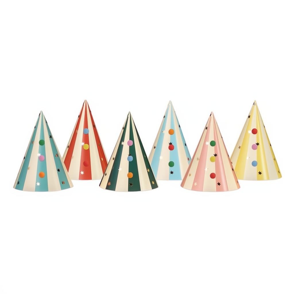 Partyhüte mit Pompons, 16 cm PartyDeco 1