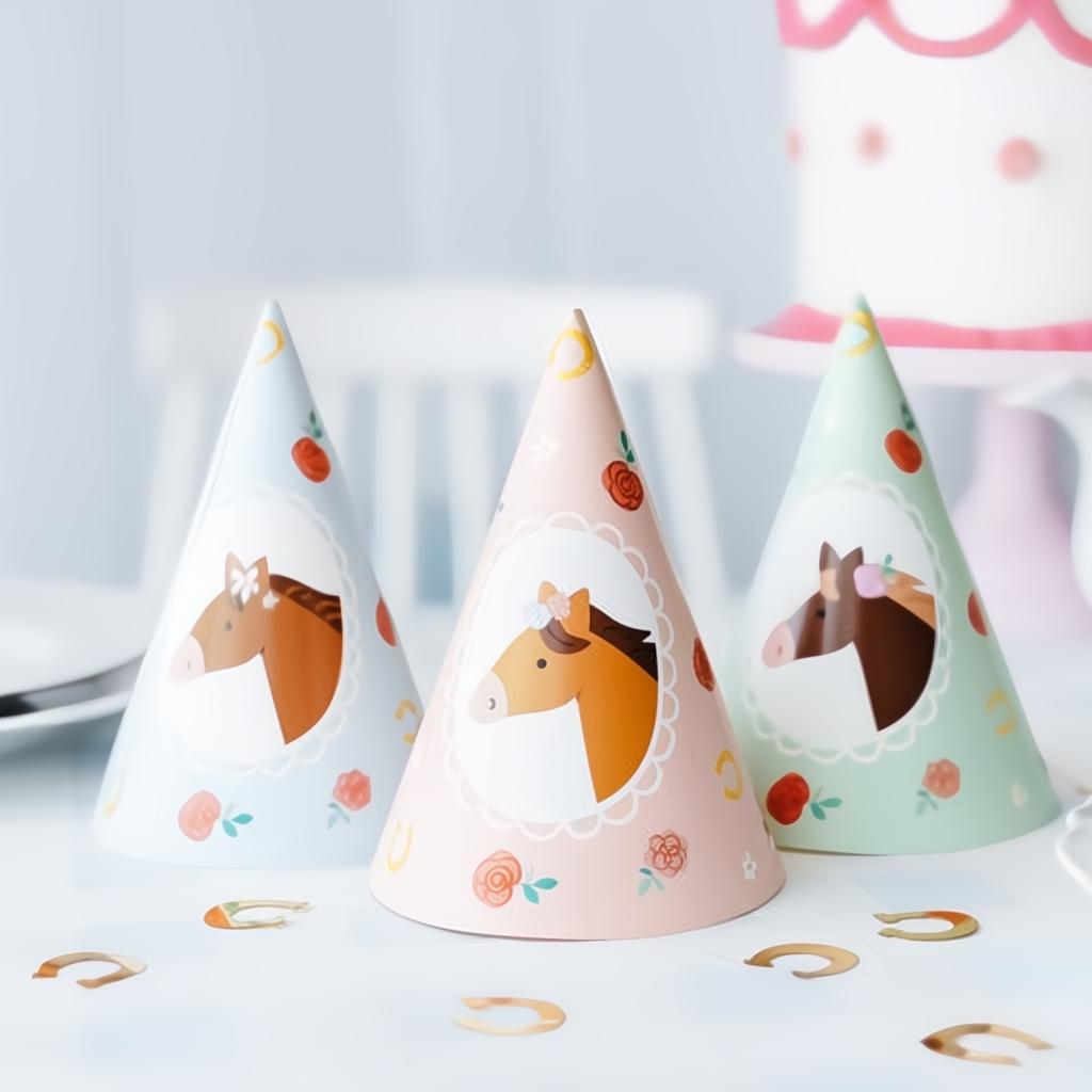 Pferde Partyhüte 16 cm Set 6 Stück PartyDeco 1