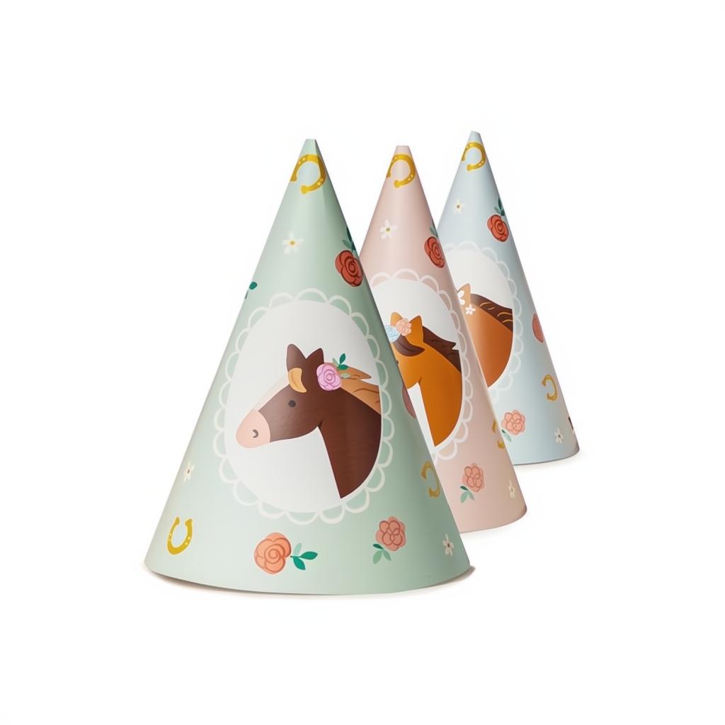 Pferde Partyhüte 16 cm Set 6 Stück PartyDeco 3