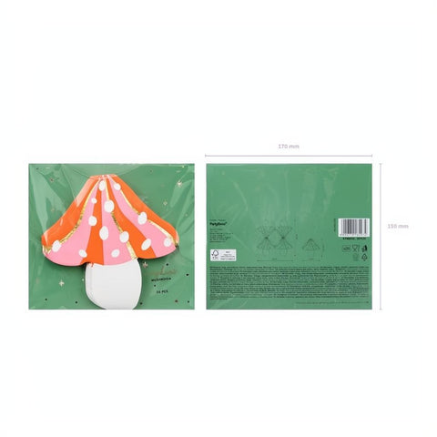 Pilz-Servietten, 13x13,5cm PartyDeco 3