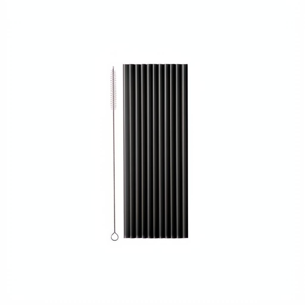 Plastikstrohhalme, 23 cm, schwarz PartyDeco 1