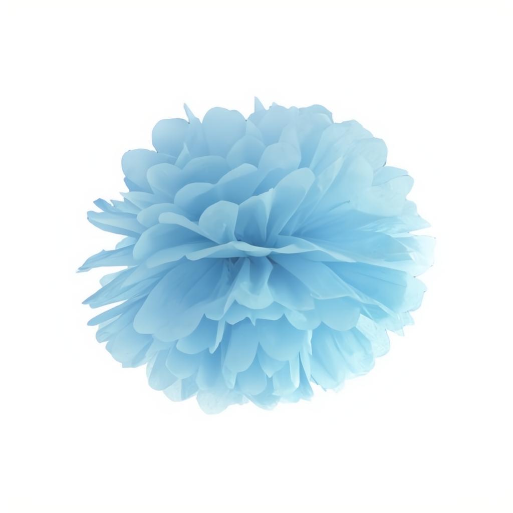 Pompon aus Seidenpapier, hell-nebel-blau, 25cm PartyDeco 1