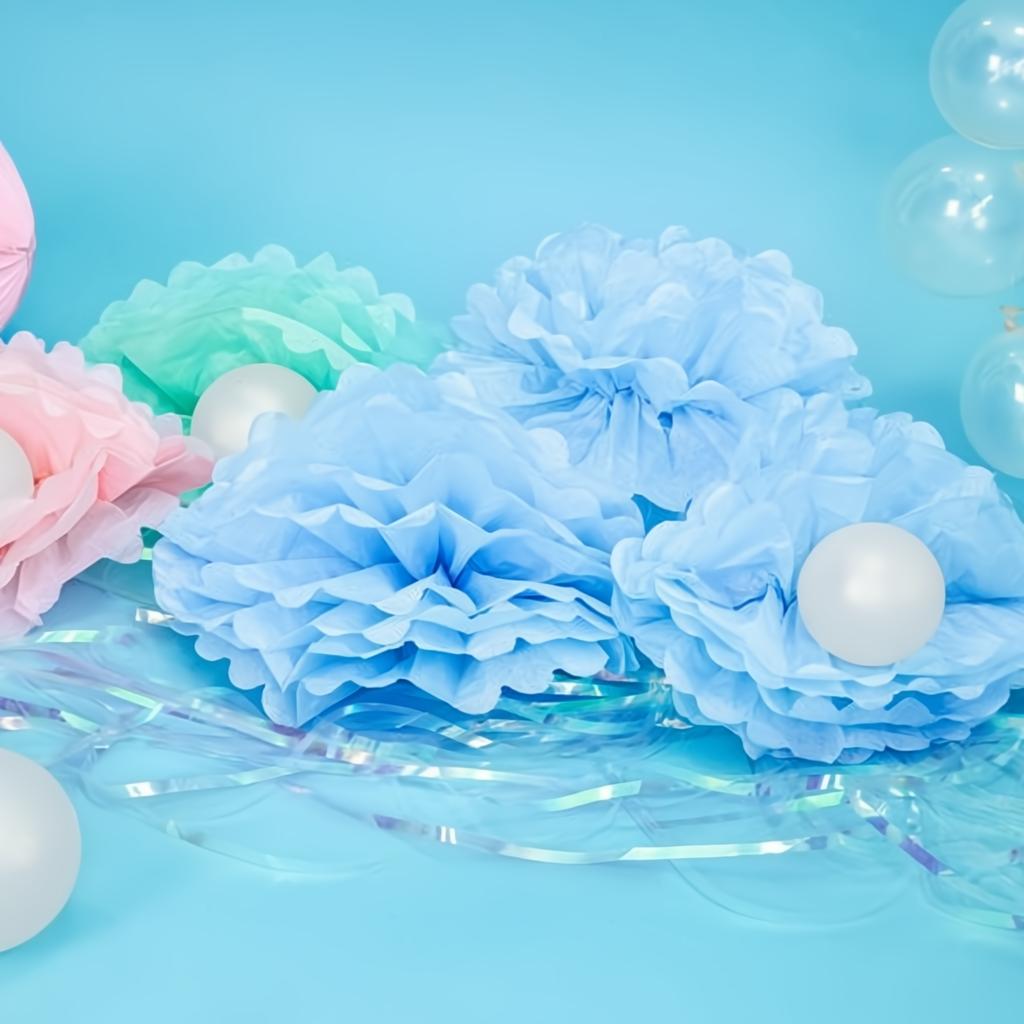 Pompon aus Seidenpapier, hell-nebel-blau, 25cm PartyDeco 2