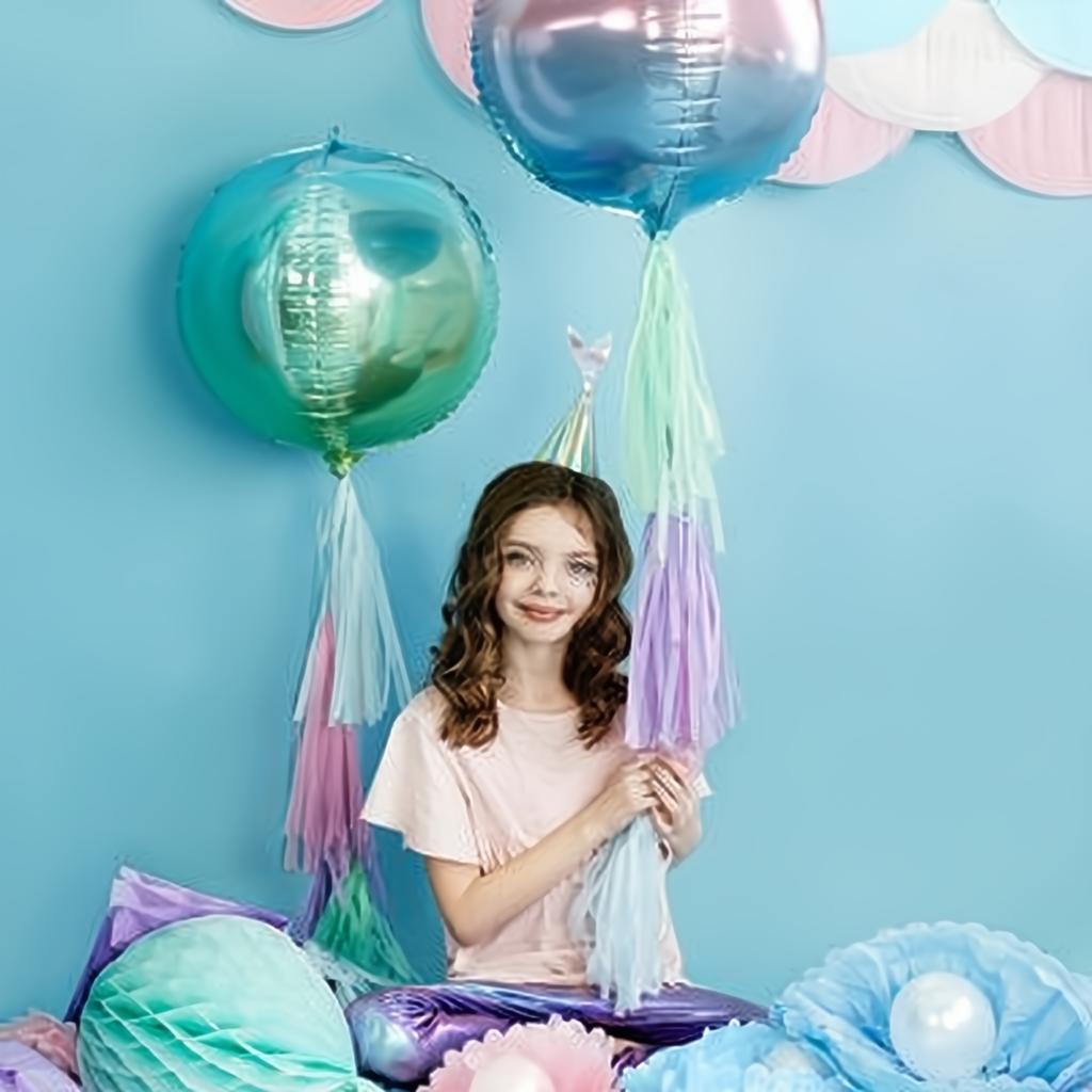 Pompon aus Seidenpapier, hell-nebel-blau, 25cm PartyDeco 5