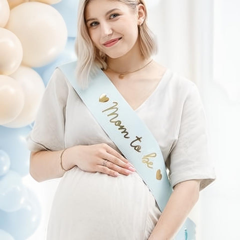 Schärpe Mom to be, light tiffany blue, 75 cm PartyDeco 5