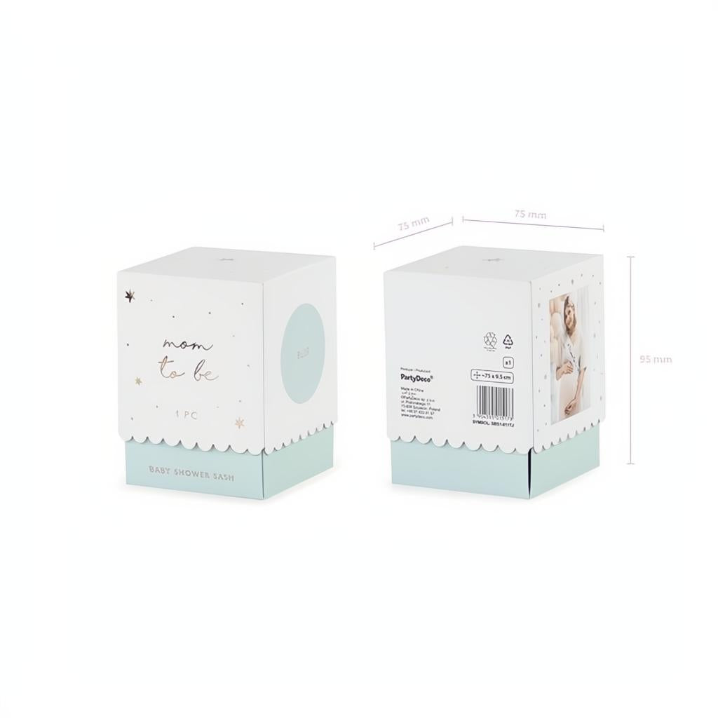 Schärpe Mom to be, light tiffany blue, 75 cm PartyDeco 6