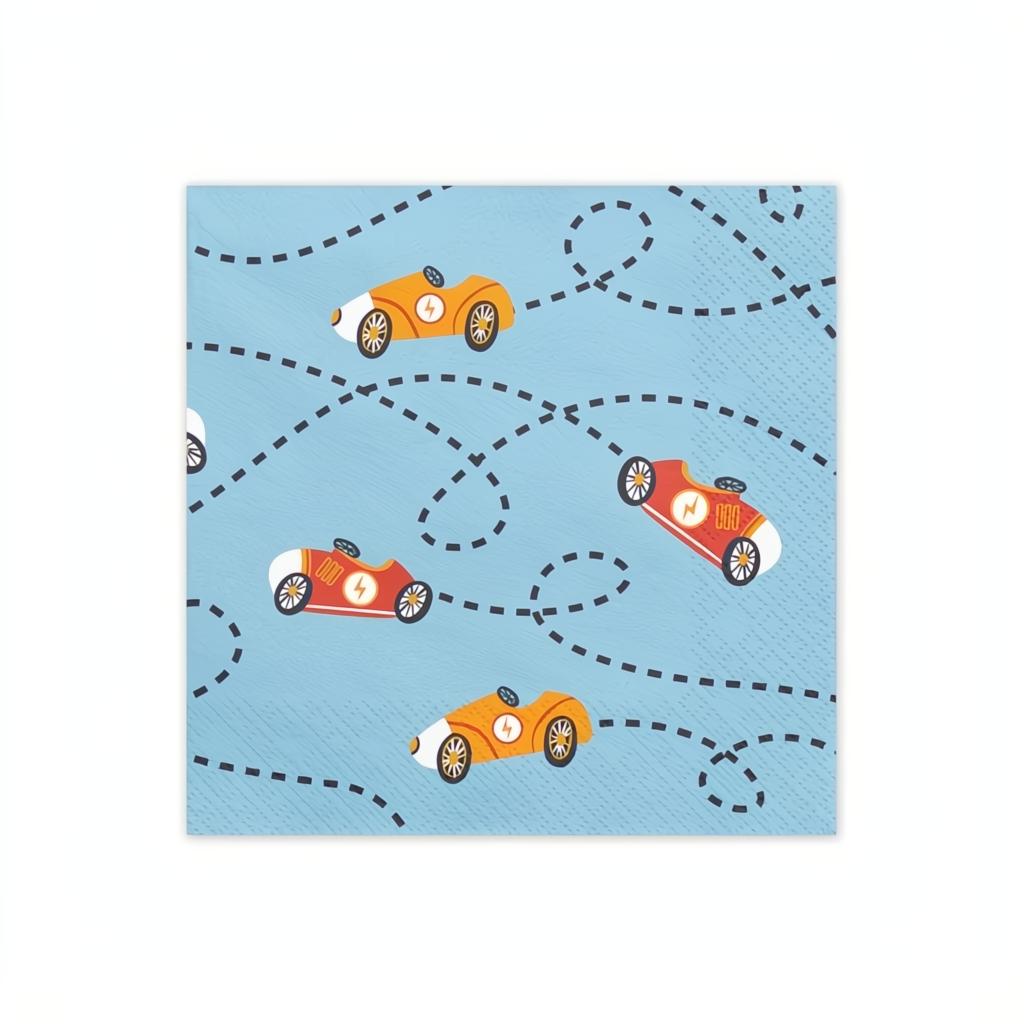 Servietten Autos, 33x33 cm, Gold PartyDeco 1