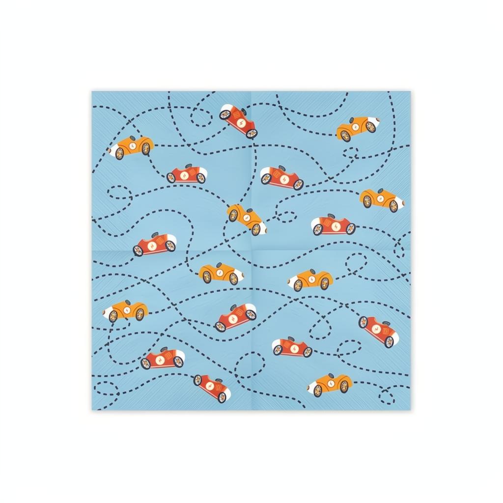 Servietten Autos, 33x33 cm, Gold PartyDeco 2