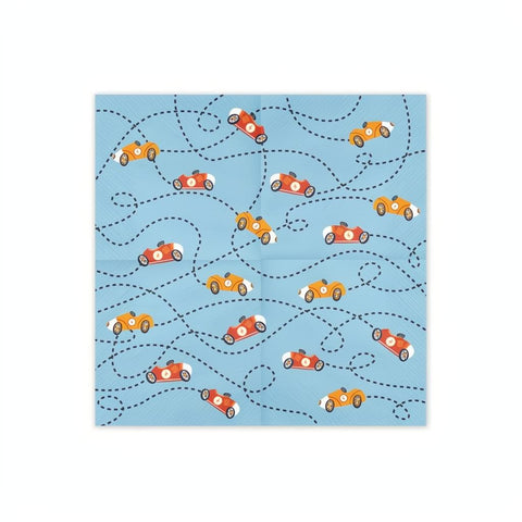 Servietten Autos, 33x33 cm, Gold PartyDeco 2