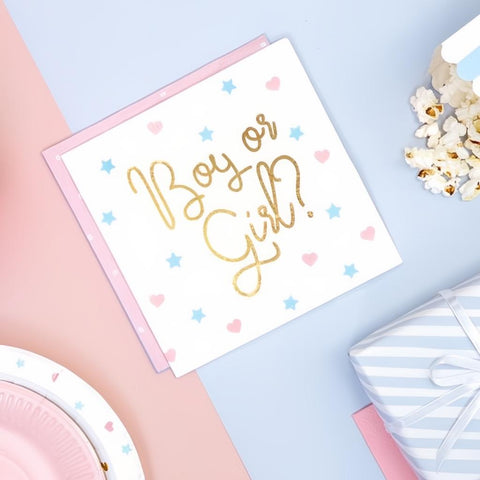 Servietten - Boy or Girl?, 33x33cm. PartyDeco 3