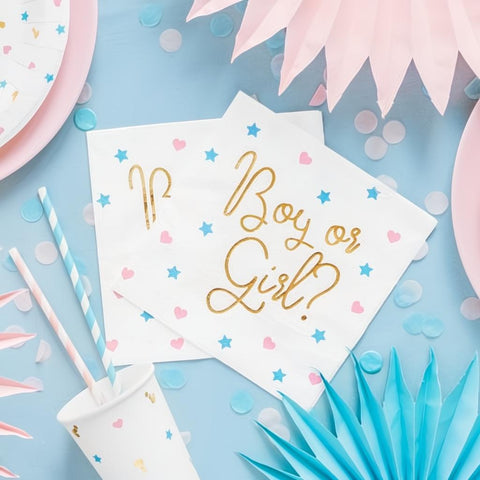 Servietten - Boy or Girl?, 33x33cm. PartyDeco 5
