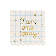 Servietten I am one today Teddybär, beige, 33x33 cm PartyDeco 1
