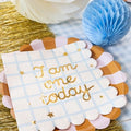 Servietten I am one today Teddybär, beige, 33x33 cm PartyDeco 2