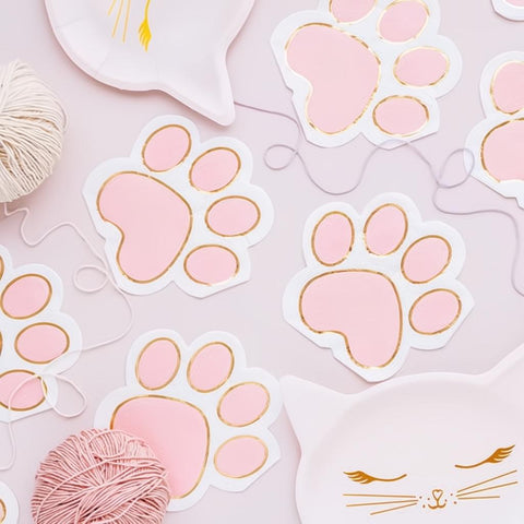 Servietten - Katzenpfoten, 15,5 x 14,5 cm PartyDeco 3