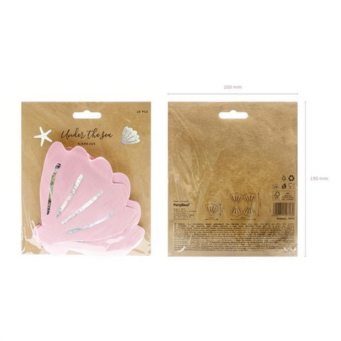 Servietten Muschel, 13x12,5cm PartyDeco 6