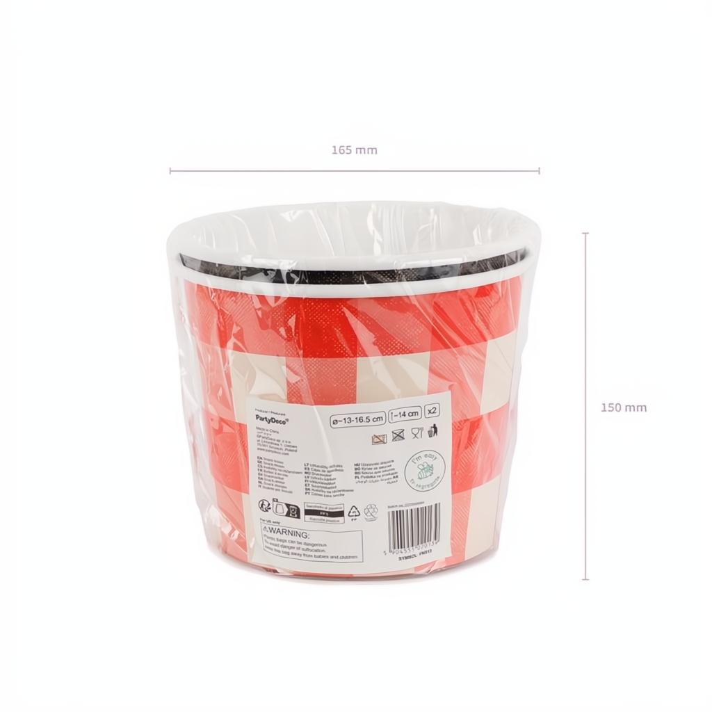Snack-Eimer kariert, 14 cm PartyDeco 8