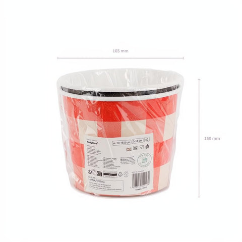 Snack-Eimer kariert, 14 cm PartyDeco 8