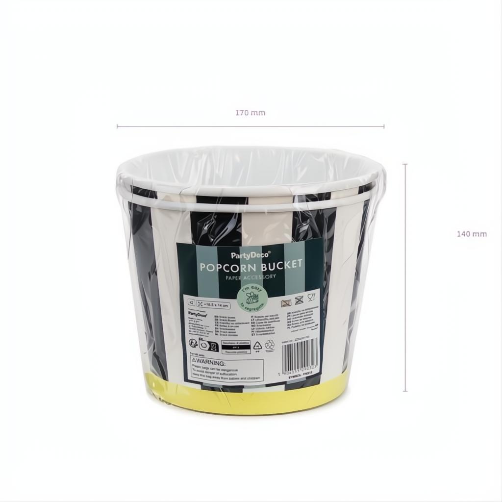 Snack-Eimer Streifen, 14 cm PartyDeco 5
