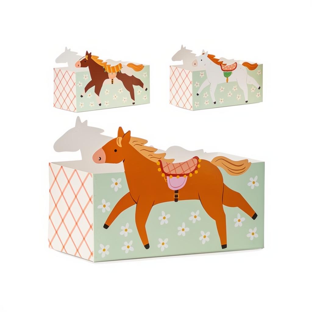 Snackboxen Pferde, Farben mischen. PartyDeco 1