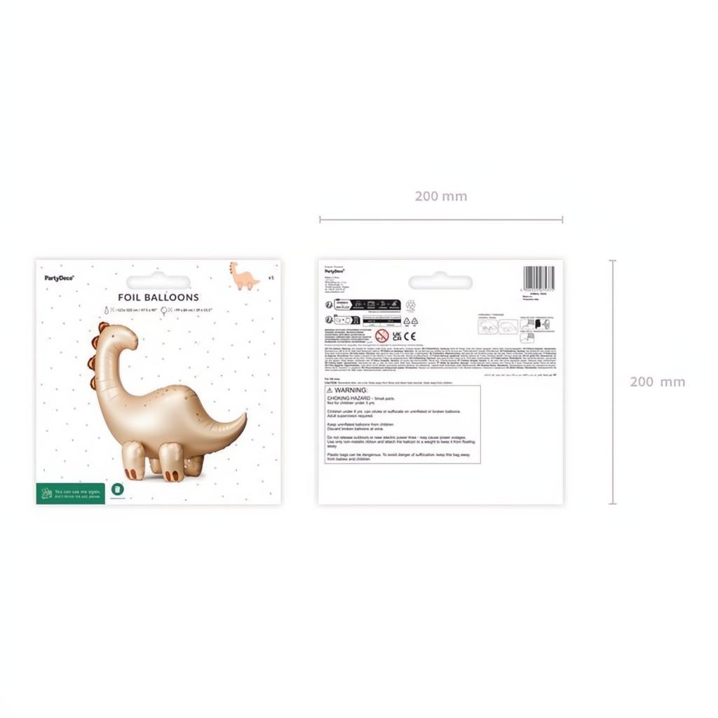 Stehender Folienballon Brontosaurus, 91x85cm PartyDeco 5