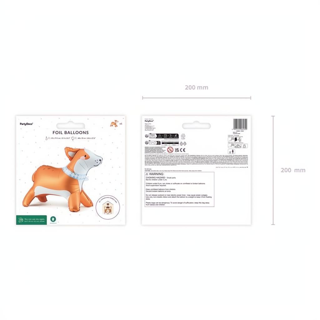 Stehender Folienballon Corgi, 88x70 cm PartyDeco 6