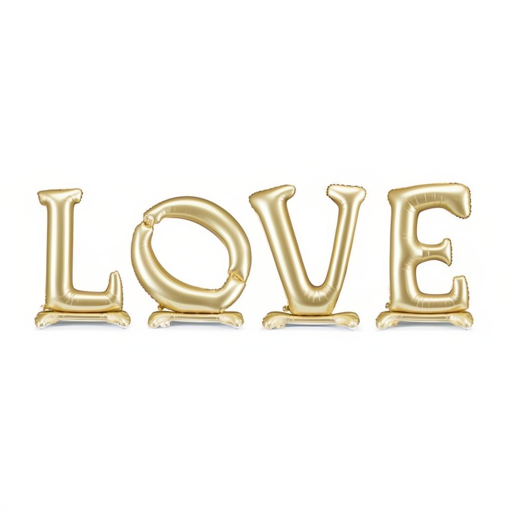 Stehender Folienballon 'LOVE', 350x114 cm, gold PartyDeco 1