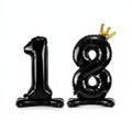 Stehender Folienballon Zahl ''18'', 84 cm, schwarz PartyDeco 1
