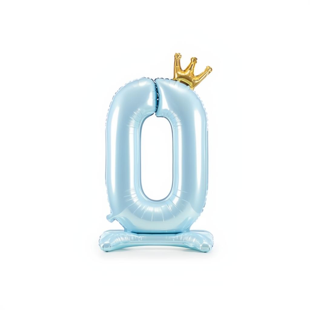 Stehender Folienballon Ziffer 84cm, hellblau PartyDeco 1