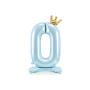 Stehender Folienballon Ziffer 84cm, hellblau PartyDeco 1