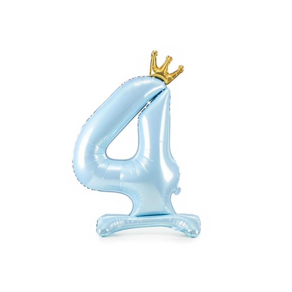 Stehender Folienballon Ziffer 84cm, hellblau PartyDeco 5