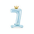 Stehender Folienballon Ziffer 84cm, hellblau PartyDeco 8