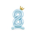 Stehender Folienballon Ziffer 84cm, hellblau PartyDeco 9