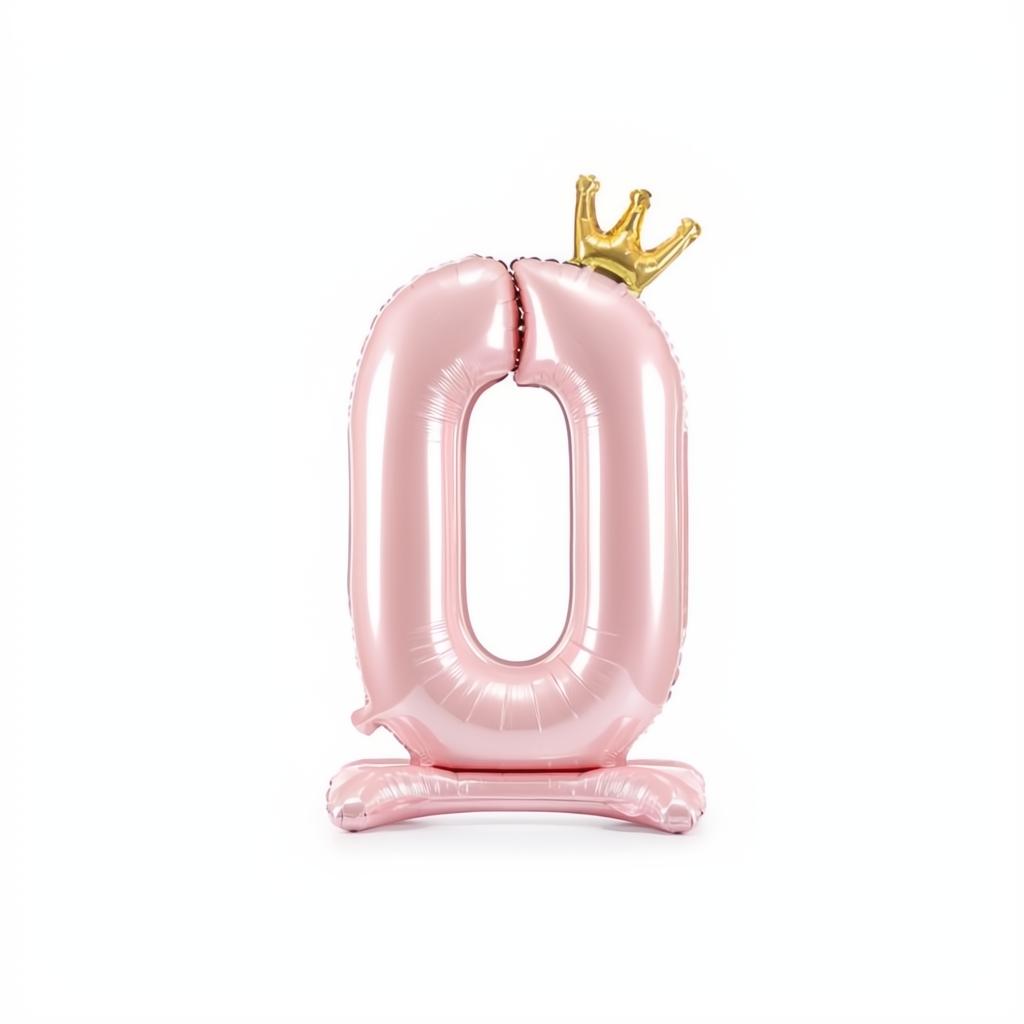 Stehender Folienballon Ziffer 84cm, hellrosa PartyDeco 1