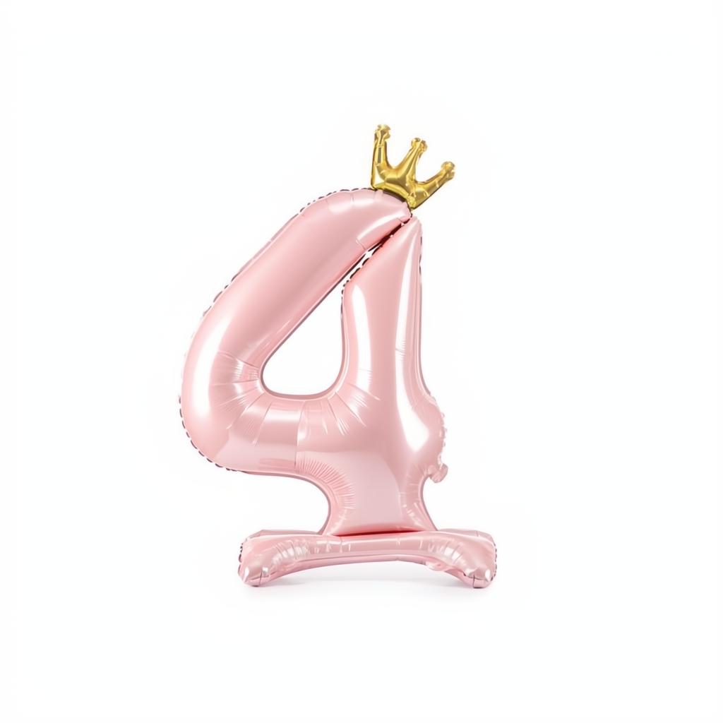 Stehender Folienballon Ziffer 84cm, hellrosa PartyDeco 5