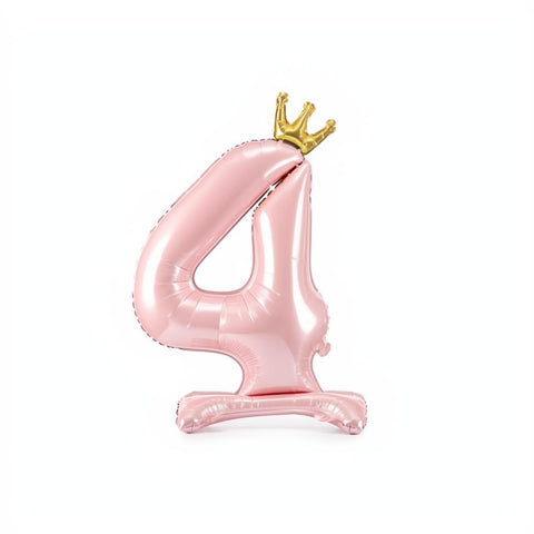 Stehender Folienballon Ziffer 84cm, hellrosa PartyDeco 5