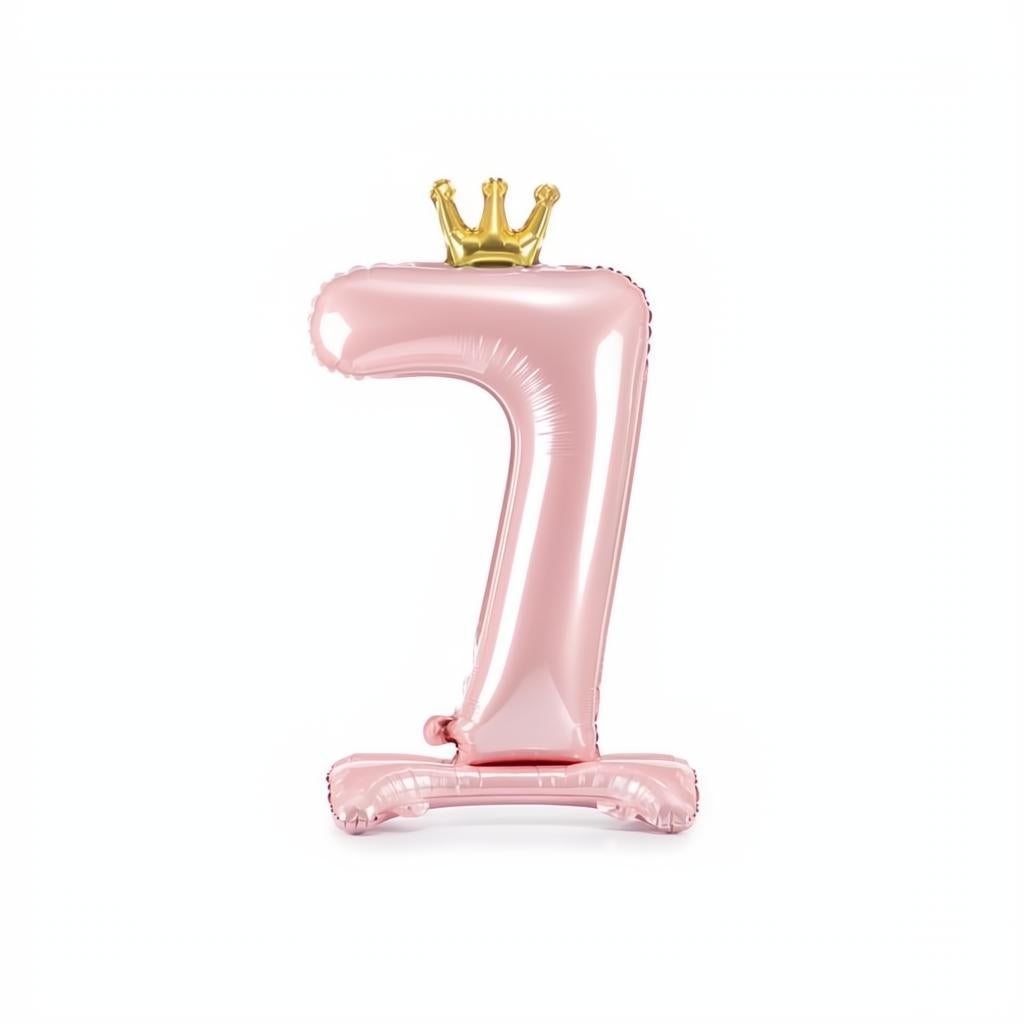 Stehender Folienballon Ziffer 84cm, hellrosa PartyDeco 8