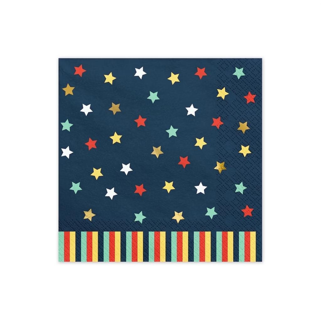 Stern-Servietten, 33x33 cm, dunkelblau PartyDeco 1