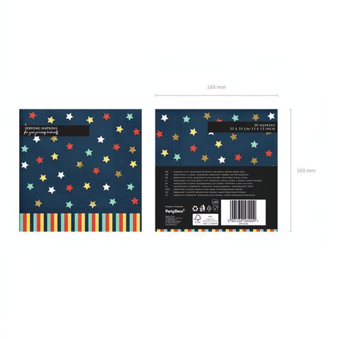 Stern-Servietten, 33x33 cm, dunkelblau PartyDeco 6