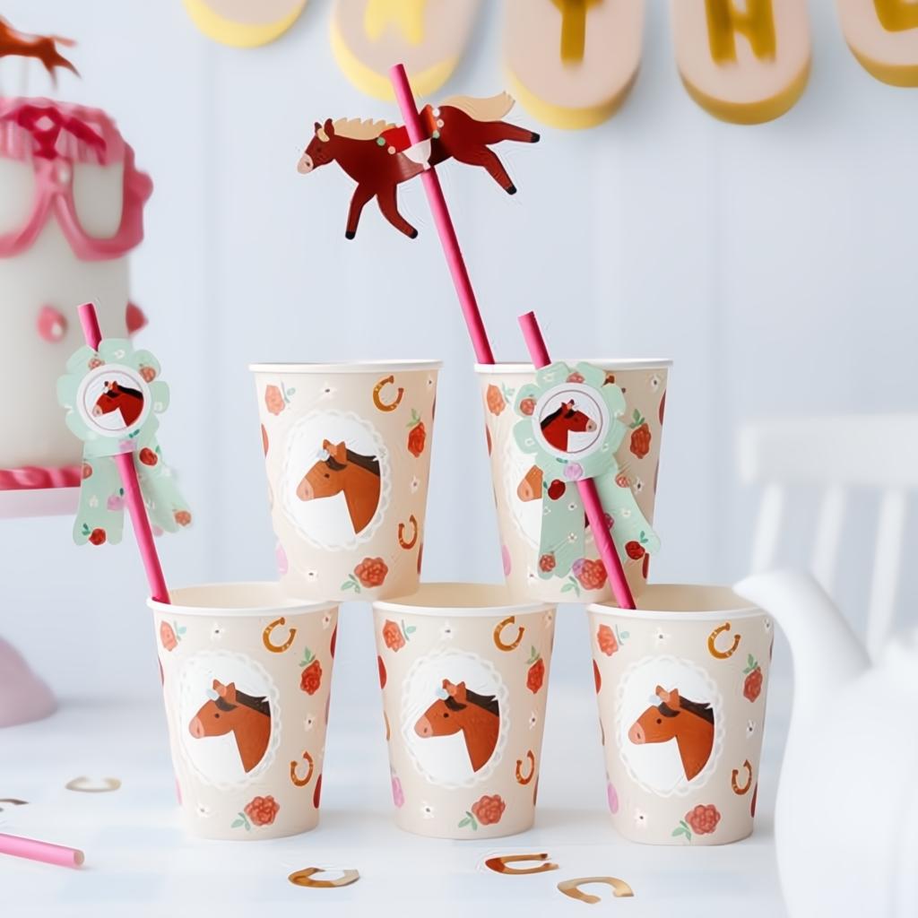 Strohhalme Pferde, 19.5 cm PartyDeco 2