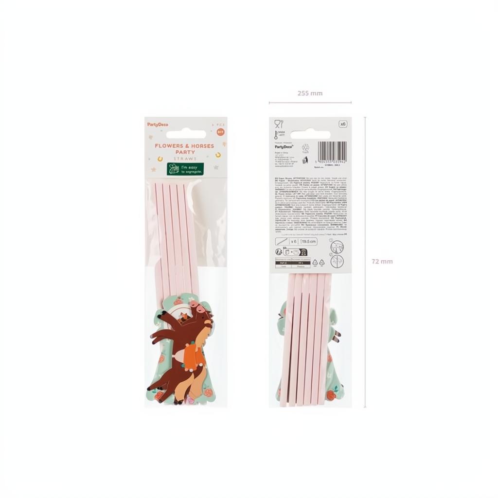 Strohhalme Pferde, 19.5 cm PartyDeco 4