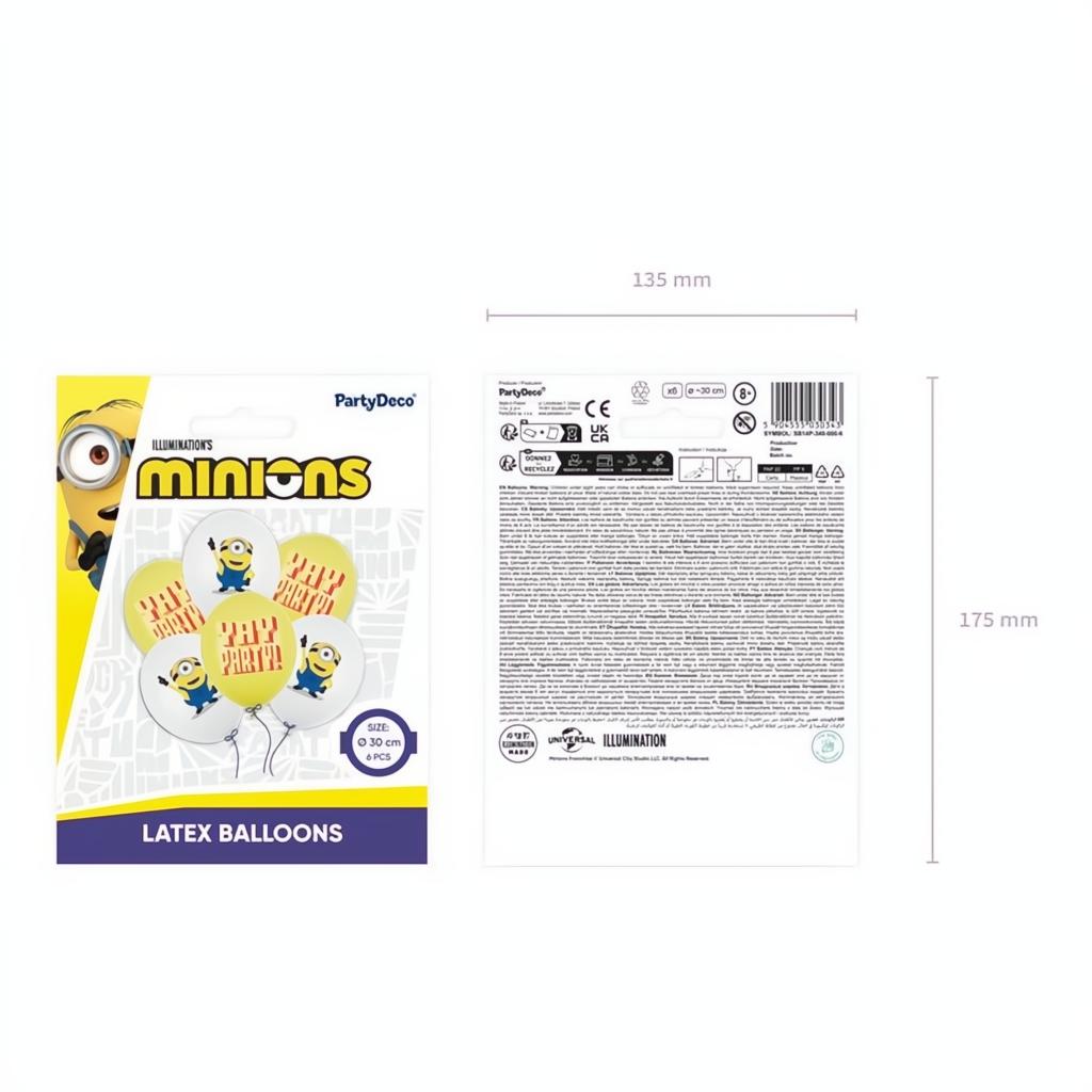 Strong Luftballons 30 cm Minions mit Aufdruck PartyDeco 2