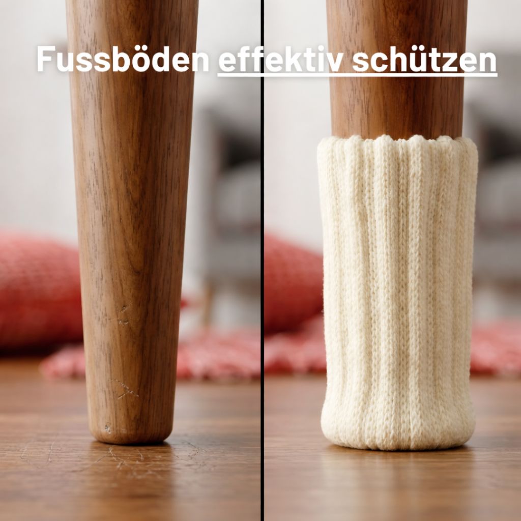 Stuhlsocken Creme Weiss
