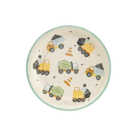 Teller Baufahrzeuge, 18x18 cm PartyDeco 1